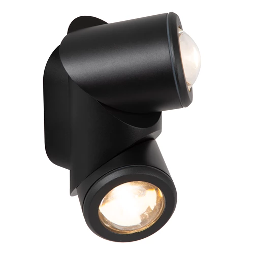 Lucide ERIN - Foco de pared / Lámpara de pared Dentro/Fuera - LED - 2x5W 2700K - IP65 - Negro - detalle 4